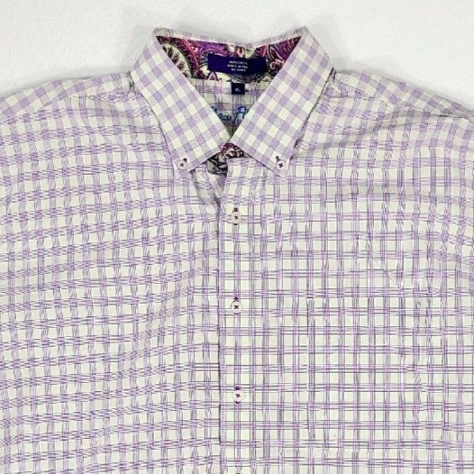 Camisa de vestir con botones Alan River para hombre XL cachemira puños abatibles manga larga Foto 1 de 4