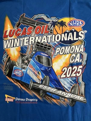 CAMISETA EVENTO NHRA DRAG RACING OFICIAL 2025 NACIONALES DE INVIERNO AZUL TALLA XL Foto 1 de 4