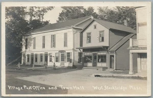 WEST STOCKBRIDGE MA OFICINA DE CORREOS Y AYUNTAMIENTO ANTIGUA FOTO REAL POSTAL RPPC - Imagen 1 de 2