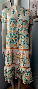 Neu mit Etikett Kindred Anthropologie Boho Kleid Stufen Rüschen Gr. L Celina Moon Pippa weiß - Bild 1 von 16