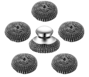 Steel Wool Scrubber 1 Handle + 5 Refills - Picture 1 of 1