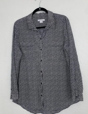 Liz Claiborne blouse women  Size XL black white polka Dot Business To Casual - Image 1 of 4