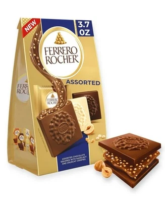 ⚪️New Limited Ferrero Rocher ASSORTED HAZELNUT Chocolate Squares Milky Bar 3.7oz - Image 1 of 2