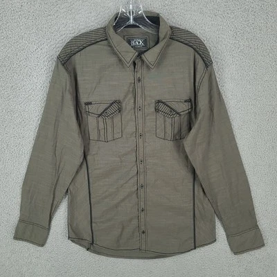 Camisa BKE Hebilla Para Hombre Grande Verde Atlética Mezcla Algodón Manga Larga Western Foto 1 de 4