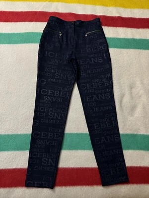 Vintage 90s Iceberg Italy Monogram All Over Print Women’s Pants 30x31 Large Rare - Image 1 of 4