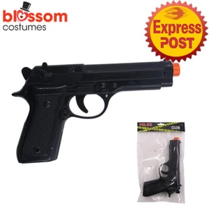AC2030 Police Pistol 22cm Black Costume Toy Gun Gangster Cowboy - Picture 1 of 2