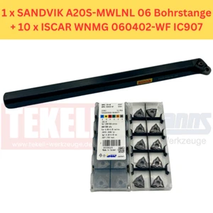 1 x SANDVIK A20S-MWLNL 06 Bohrstange + 10 x ISCAR WNMG 060402-WF IC907 - Picture 1 of 1