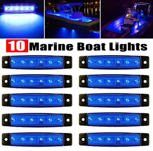 10x Marine Boat LED Cabin Deck Courtesy Light Stern Transom Interior Lights Blue - Foto 1 di 12