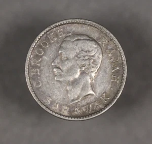 1900 H Sarawak Silver 5 Cents - Picture 1 of 2