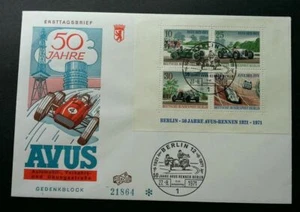 [SJ] Germany 50th Anniversary Of Automobile 1971 Racing Vehicle Transport (FDC) - Picture 1 of 5
