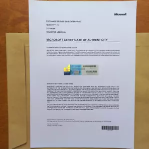 Microsoft Exchange Server 2016 Enterprise Retail Unlimited CAL CoA Authentic - Picture 1 of 14
