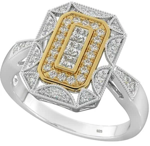 Ladies 925 Sterling Silver Halo Ring- ✅UK SELLER - Picture 1 of 5