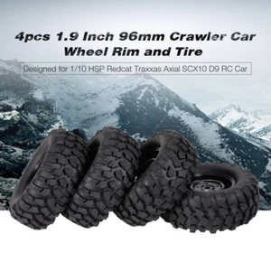 4pcs 1.9" 96mm Crawler Autoreifen 1/10 Felge & Reifen Kit für 1/10 HSP RC Auto - Bild 1 von 3
