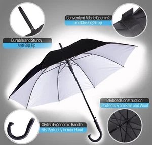 🔥DELUXE Large Windproof Umbrella Automatic Auto Open Strong 8 Ribs Travel Golf - Picture 1 of 11