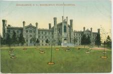 3x BINGHAMTON Hospital Estadual Cartões Postais Beberrão Asilo New York