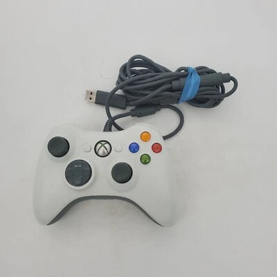 Microsoft Xbox 360 Wired Controller White w/ Breakaway Cable Tested Genuine OEM - Image 1 of 4