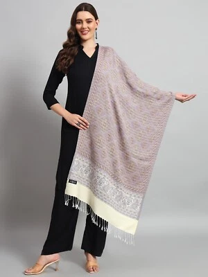100% Pashmina Cashmere Paisley Scarf Shawl Wrap Stole Silk Soft Indian Wool Warm - Image 1 of 4