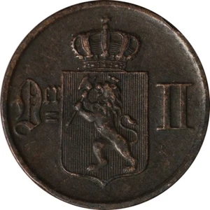 Norway 1876 ore King Oscar II lion in archival holder - Picture 1 of 3