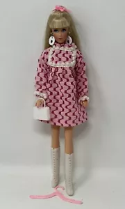 Vintage Clone Barbie Doll Clothes Mod Outfit Burnout Granny Style Mini Dress - Picture 1 of 11