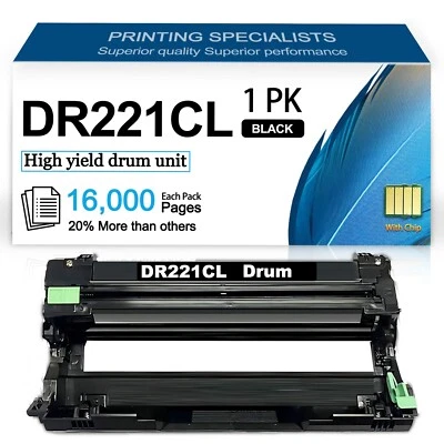 Unidad de batería DR-221CL negra para Brother MFC-9340CDW HL-3140CW paquete de 1 Foto 1 de 4