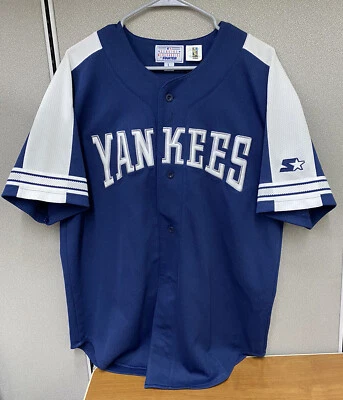 RARO 1990’S MLB NEW YORK YANKEES #2 DEREK JETER CAMISETA NAVY CAPITÁN STARTER TALLA L Foto 1 de 4