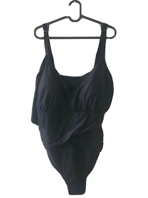 Ava & Viv Black 1 Piece Swim Suit Women's Plus Size 24W Adjustable Starps - Image 1 of 4