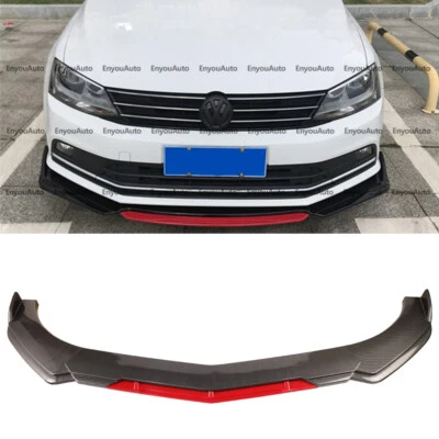 For Volkswagen Passat Universal Front Bumper Lip Spoiler Splitter Carbon Fiber Foto 1 de 4