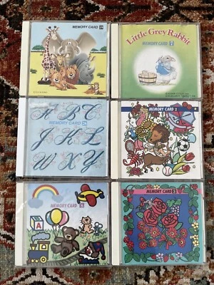 Lote de 6 tarjetas de memoria de diseño Janome máquina de coser bordado Foto 1 de 4