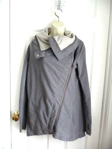 Abrigo Chaqueta Lululemon Envoltura Con Broches a Presiones Talla 10 Gris Agujeros para Pulgar Cremallera Asimétrica - Imagen 1 de 10