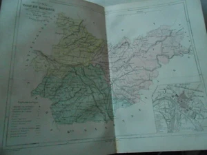 Carte département de Tarn et Garonne en couleur 19ème - Foto 1 di 1
