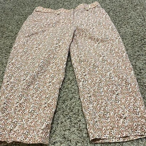 Kim Rogers Womens Pink Mid Rise Floral Capri's Size 10 - Picture 1 of 10