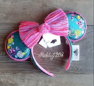 Disney Parks Disneyland 2021 Encanto Pink Floral Embroided Minnie Ears Headband - Picture 1 of 1