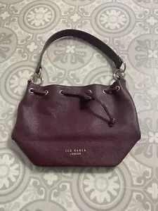 Ted Baker Aminah purple real leather bucket shoulder bag gold tone - Picture 1 of 8