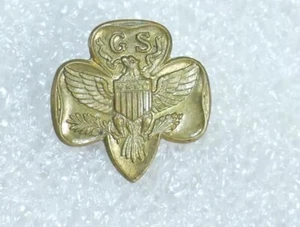 Vintage goldfarbene Pfadfinderin Gold Auszeichnung Adler Anstecker Pin - Bild 1 von 8