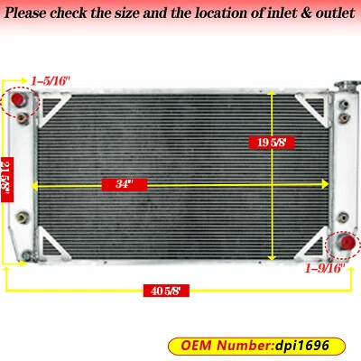 34" Wide 4-Row Radiator Fit 1988-00 90 Chevy GMC C2500 C3500 K2500 K3500 7.4L V8 Foto 1 de 4