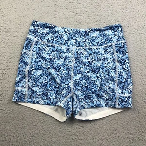 Pantalones cortos de motociclista de golf Good Good para mujer M azul marino rendimiento floral 3" - Imagen 1 de 10