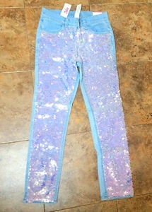 NWT Girls Justice Jean Mid Rise with Sequin Size 12 - Picture 1 of 3