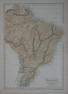 Original 1865 Map BRAZIL Rio de Janeiro São Paulo Amazon River Pernambuco Natal - Picture 1 of 8