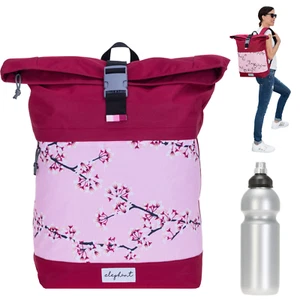 Rucksack Damen Kurierrucksack Elephant Daypack groß Bag A4 13038 Flower Rot +f - Bild 1 von 21