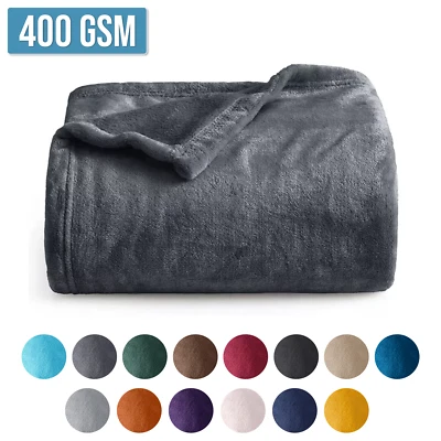 Super Soft Faux Fur Sofa Bed Throw Mink Large Fleece Blanket Warm All Sizes - Image 1 of 4