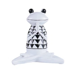 Abstrakte Meditierende Yoga Frosch Figur Harz Frösche Modell Statue Lustige K... - Bild 1 von 6
