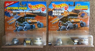 LOTE de 2 paquetes de acción Hot Wheels Sojourner Mars Rover 1996 y 1997 AMBAS VERSIONES Foto 1 de 4