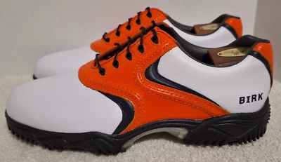 FootJoy Contour 系列 MyJoys 白色橙色黑色高尔夫鞋 54280 男式 7.5 M 码 — 第 1/4 张图片