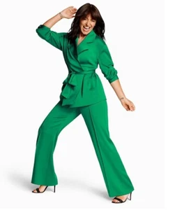 JD WILLIAMS Green Satin Back Tie Waist Utility Jacket Size 16 £60 Davina - Picture 1 of 7
