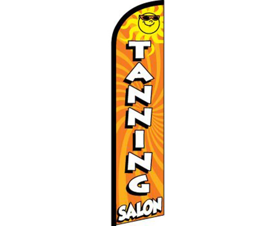 Tanning Salon Orange / White Windless Banner Advertising Marketing Flag - Image 1 of 1
