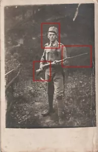 375A Photo Soldat Bajonett Standschutzen Werndl KuK - Bild 1 von 3