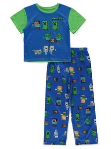 MInecraft Steve, Wolf and Hostile Mob Boy's Short-Sleeved Pajama Set - Picture 1 of 5