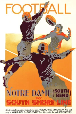 Pared universitaria vintage irlandesa de lucha de fútbol de Notre Dame años 20 - PÓSTER 20"x30" Foto 1 de 3