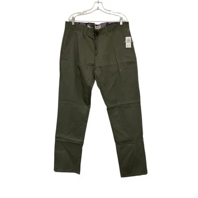 LRG Pants Men 38 Green Stretch Flat Front Casual Straight Leg Cotton Vintage NWT - Image 1 of 4