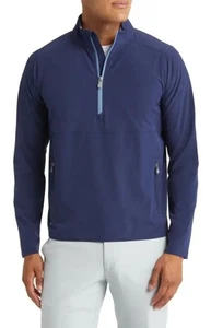 Peter Millar XL Crown Crafted Mens Jacket Navy Blue Flex Adapt Half Zip Pullover - Picture 1 of 13